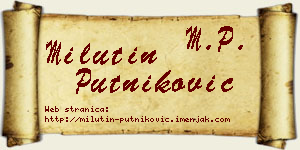 Milutin Putniković vizit kartica